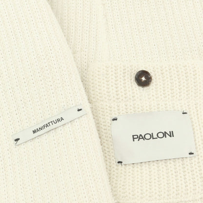【中古】パオローニ PAOLONI ウールコットンポリエステル ニットジャケット オフホワイト【 50 】【 状態ランクB 】【 メンズ 】