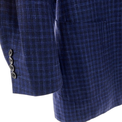 【中古】ダーバン D’URBAN ウールシルク チェック テーラードジャケット ネイビーxブルー【サイズBB6】【 状態ランクB 】【 メンズ 】
