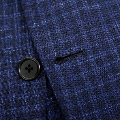 【中古】ダーバン D’URBAN ウールシルク チェック テーラードジャケット ネイビーxブルー【サイズBB6】【 状態ランクB 】【 メンズ 】