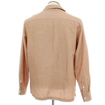 【中古】ゼニア Zegna コットンリネンシルク オープンカラー カジュアルシャツ オレンジブラウン【サイズL】【 状態ランクB 】【 メンズ 】