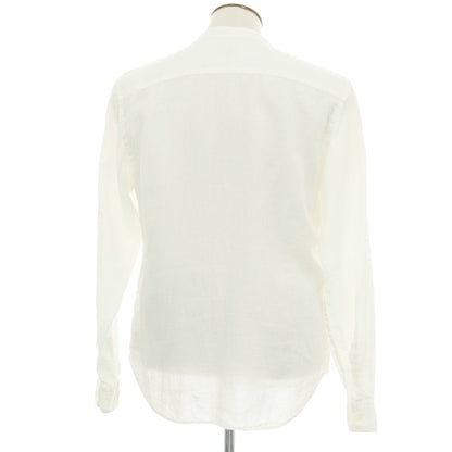 【中古】ジーゼニア Z Zegna リネン プリント バンドカラー カジュアルシャツ ホワイト【 L 】【 状態ランクB 】【 メンズ 】 []