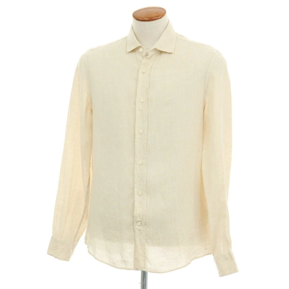 【中古】ブルネロクチネリ Brunello Cucinelli リネン セミワイドカラー カジュアルシャツ ベージュ【サイズM】【 状態ランクB 】【 メンズ 】