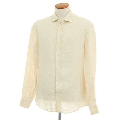 【中古】ブルネロクチネリ Brunello Cucinelli リネン セミワイドカラー カジュアルシャツ ベージュ【サイズM】【 状態ランクB 】【 メンズ 】