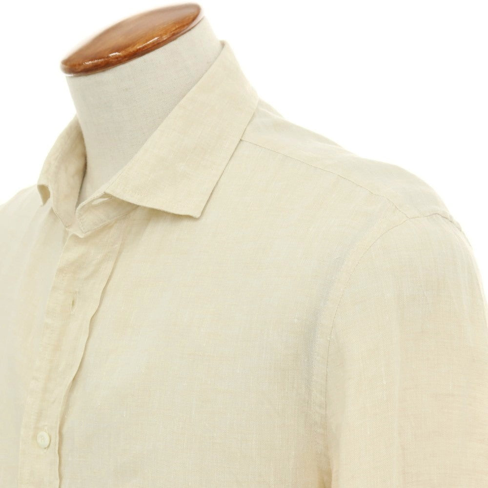 【中古】ブルネロクチネリ Brunello Cucinelli リネン セミワイドカラー カジュアルシャツ ベージュ【サイズM】【 状態ランクB 】【 メンズ 】