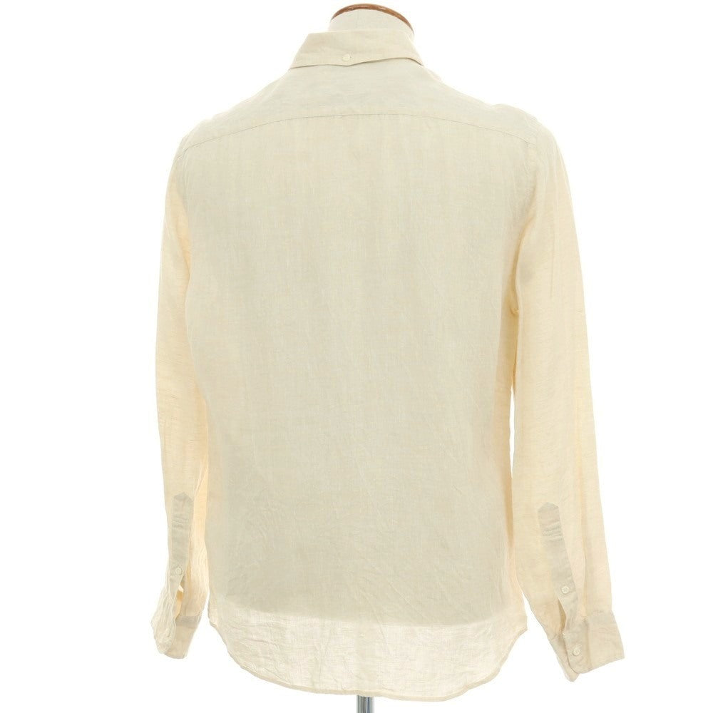 【中古】ブルネロクチネリ Brunello Cucinelli リネン セミワイドカラー カジュアルシャツ ベージュ【サイズM】【 状態ランクB 】【 メンズ 】
