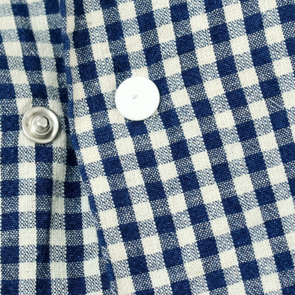 【中古】フォルテラ FORTELA コットン ギンガムチェック オープンカラー 半袖シャツ ネイビーxオフホワイト【サイズM】【 状態ランクB 】【 メンズ 】