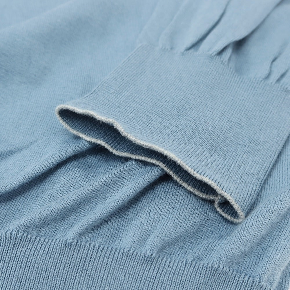 【中古】ブルネロクチネリ Brunello Cucinelli ハイゲージ コットン クルーネック プルオーバーニット ライトブルー【サイズ54】【 状態ランクB 】【 メンズ 】
