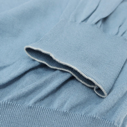 【中古】ブルネロクチネリ Brunello Cucinelli ハイゲージ コットン クルーネック プルオーバーニット ライトブルー【サイズ54】【 状態ランクB 】【 メンズ 】