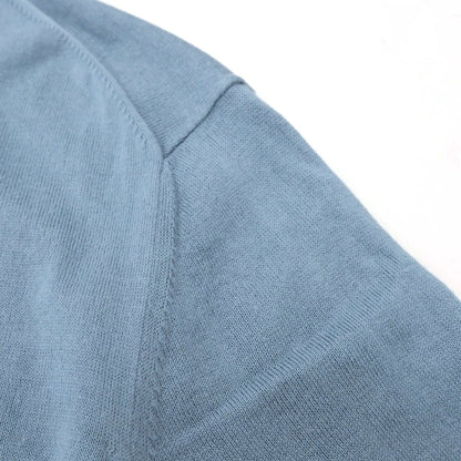 【中古】ブルネロクチネリ Brunello Cucinelli ハイゲージ コットン クルーネック プルオーバーニット ライトブルー【サイズ54】【 状態ランクB 】【 メンズ 】