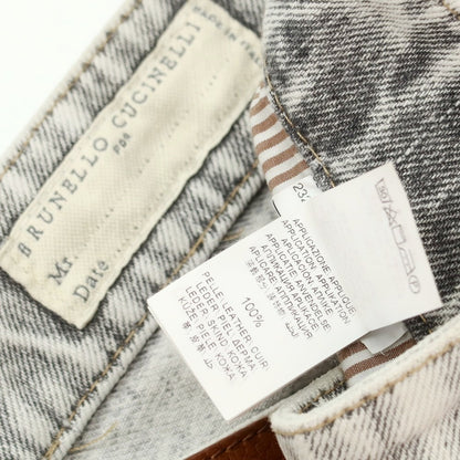 【中古】ブルネロクチネリ Brunello Cucinelli コットン デニムパンツ ジーンズ グレーホワイト【 表記なし(XL位) 】【 状態ランクB 】【 メンズ 】