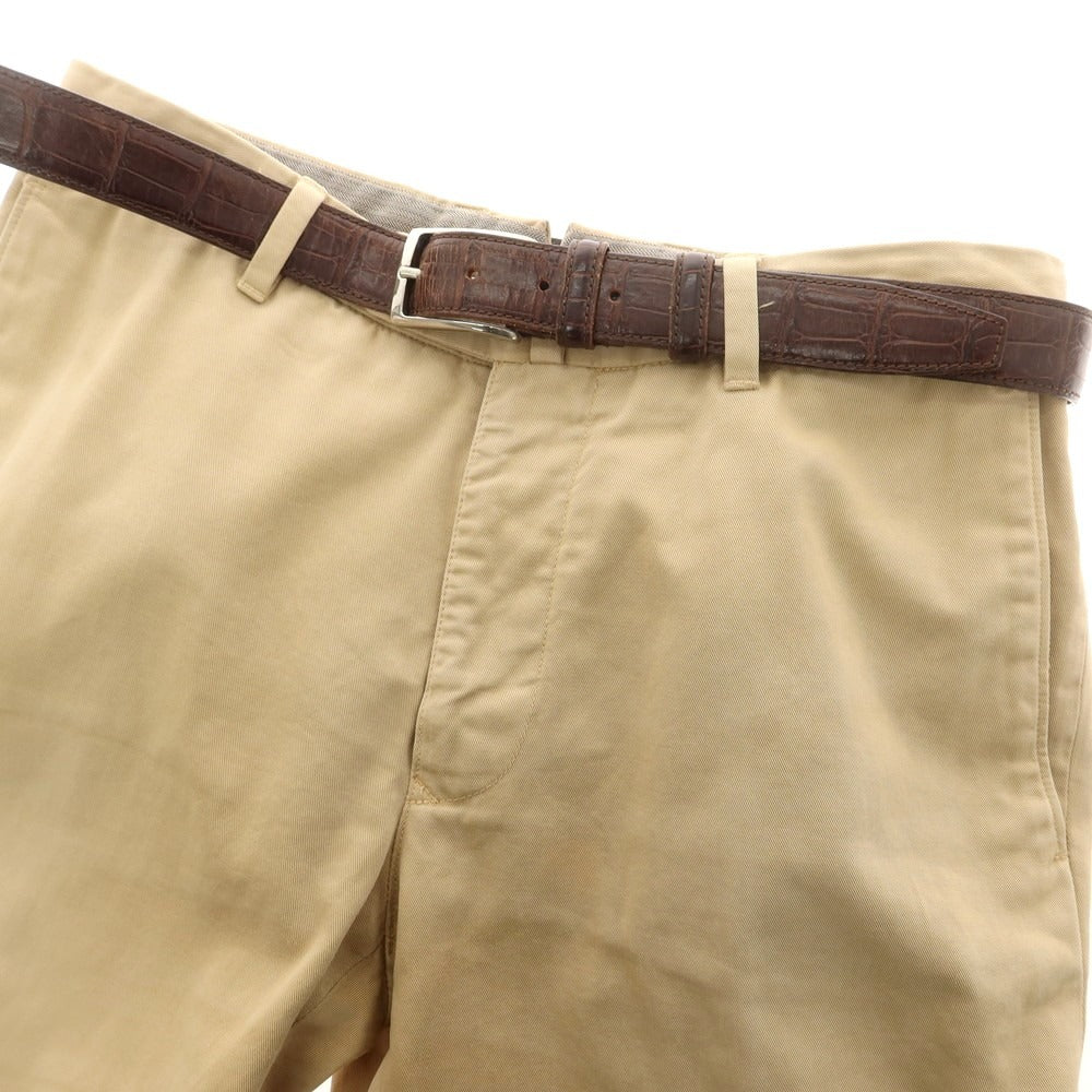 【中古】フェリージ Felisi クロコダイル型押しレザー ベルト ブラウンxシルバー【 85 】【 状態ランクC 】【 メンズ 】