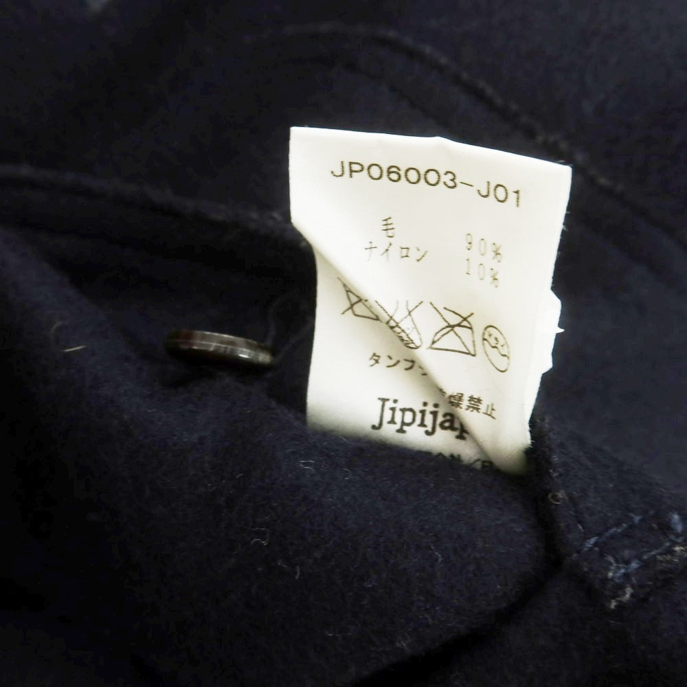 【中古】ヒピハパ jipijapa ウールナイロン ステンカラーコート ネイビー【サイズ1】【 状態ランクC 】【 メンズ 】[CPD]