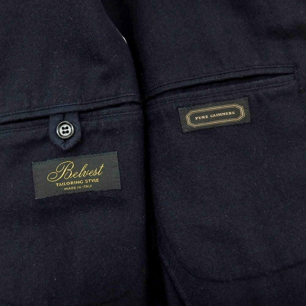 【中古】ベルベスト Belvest カシミヤ テーラードジャケット ダークネイビー【 48 】【 状態ランクC 】【 メンズ 】