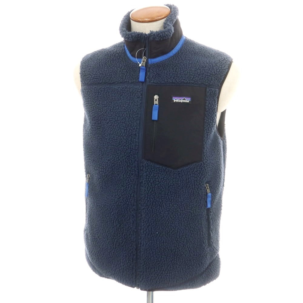 【中古】パタゴニア patagonia ポリエステル フリース ベスト ブルゾン ネイビー【 M 】【 状態ランクB 】【 メンズ 】