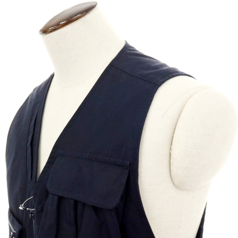 【中古】ウールリッチ WOOLRICH リップストップ コットン系 ミリタリーベスト ネイビー【サイズEU:L】【 状態ランクB 】【 メンズ 】
