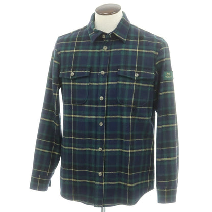 【中古】エメ レオン ドレ Aime Leon Dore × Woolrich ウールポリエステルナイロン チェック カジュアルシャツ ネイビーxグリーン【 L 】【 状態ランクB 】【 メンズ 】