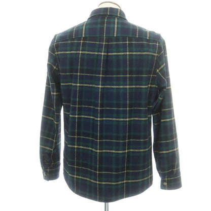 【中古】エメ レオン ドレ Aime Leon Dore × Woolrich ウールポリエステルナイロン チェック カジュアルシャツ ネイビーxグリーン【 L 】【 状態ランクB 】【 メンズ 】
