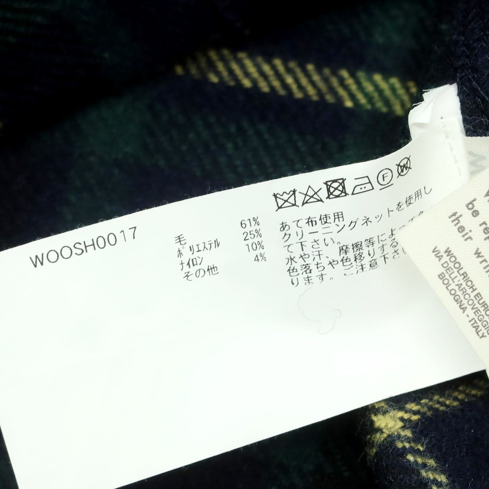 【中古】エメ レオン ドレ Aime Leon Dore × Woolrich ウールポリエステルナイロン チェック カジュアルシャツ ネイビーxグリーン【 L 】【 状態ランクB 】【 メンズ 】