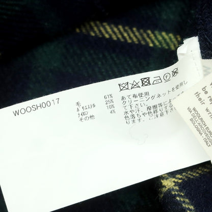 【中古】エメ レオン ドレ Aime Leon Dore × Woolrich ウールポリエステルナイロン チェック カジュアルシャツ ネイビーxグリーン【 L 】【 状態ランクB 】【 メンズ 】