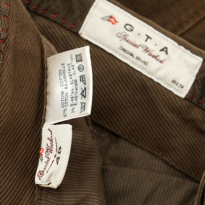 【中古】ジーティーアー G.T.A ストレッチコットン カジュアルスラックスパンツ ブラウン【 48 】【 状態ランクC 】【 メンズ 】