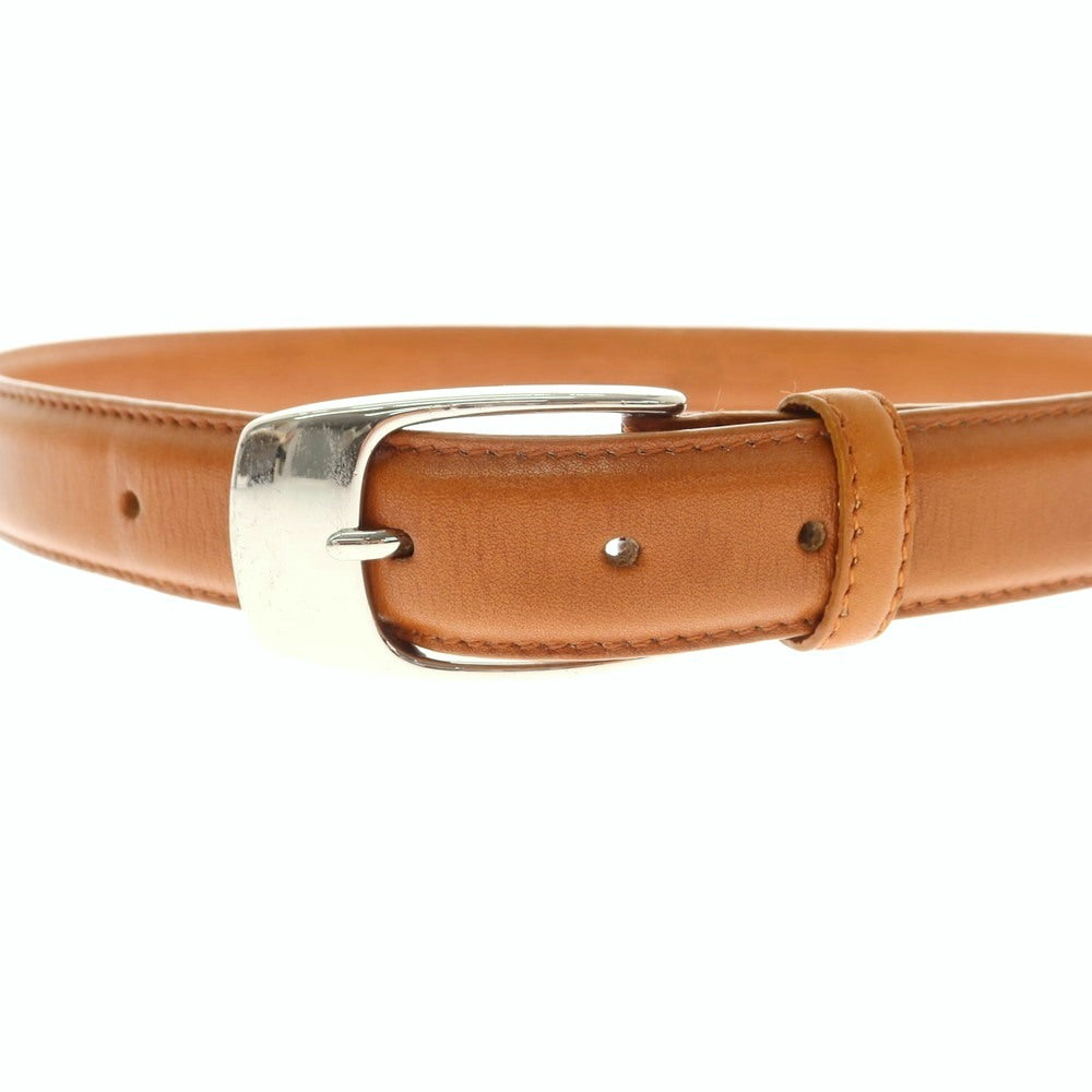 【中古】トゥモローランド TOMORROWLAND レザー ベルト ライトブラウンxシルバー【 34-86 】【 状態ランクC 】【 メンズ 】