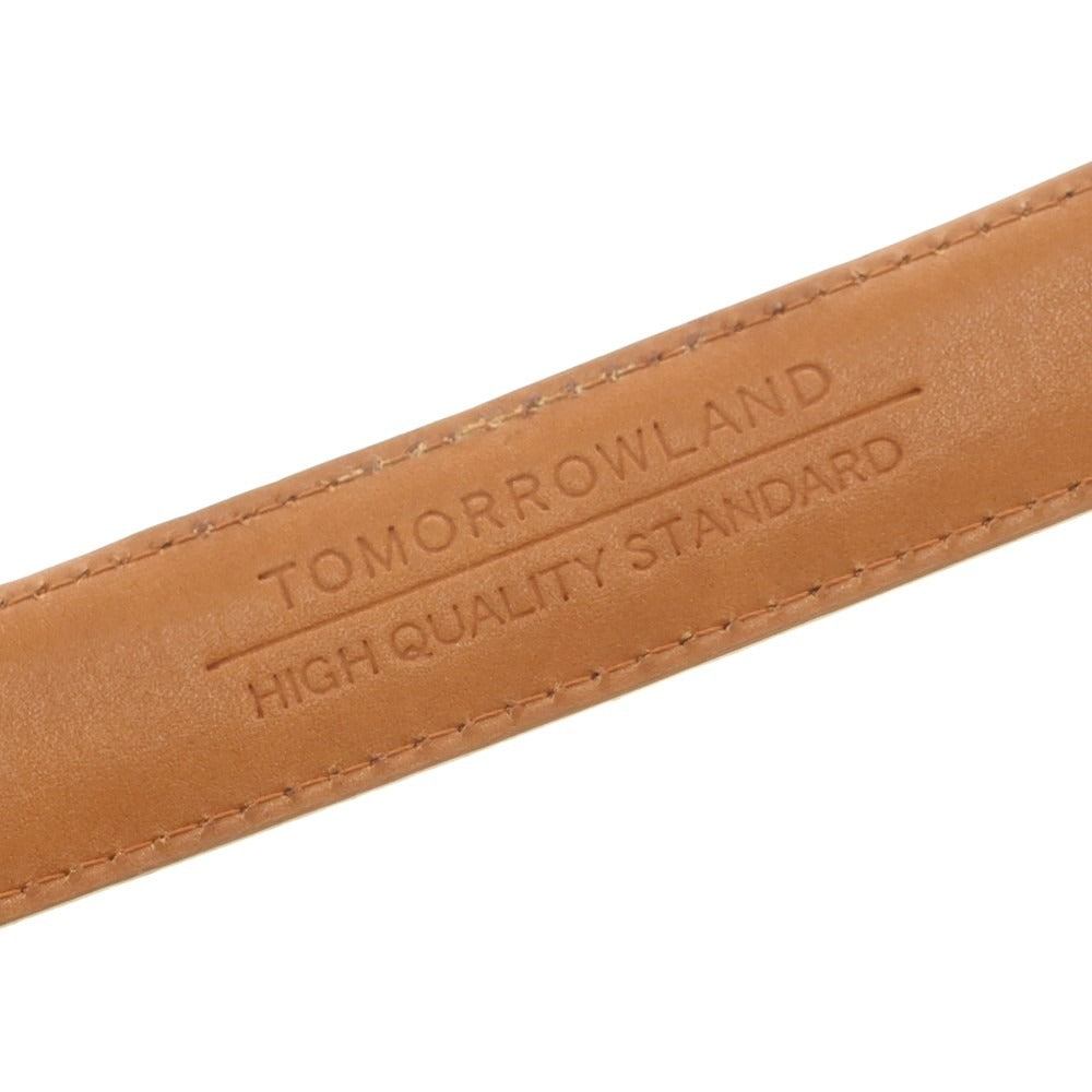【中古】トゥモローランド TOMORROWLAND レザー ベルト ライトブラウンxシルバー【 34-86 】【 状態ランクC 】【 メンズ 】