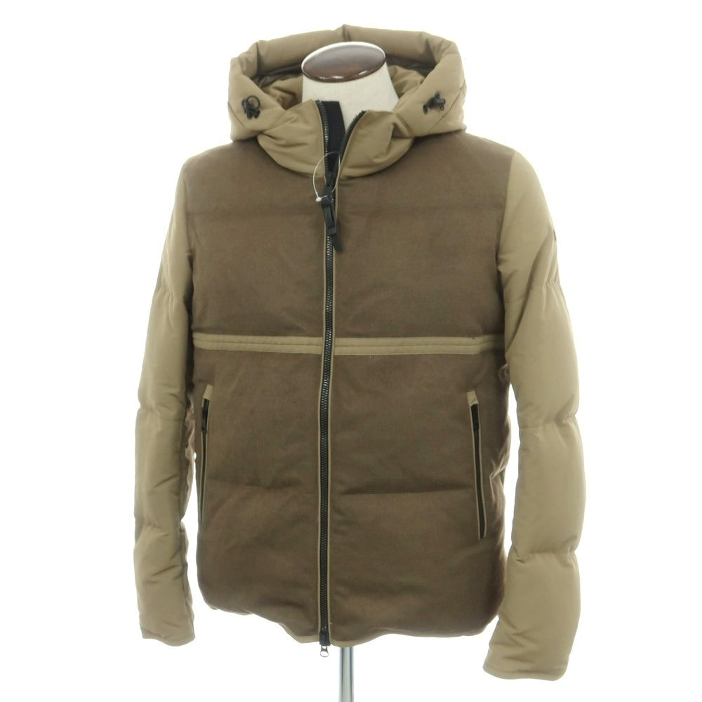 【中古】デュノ DUNO ウールレーヨンポリエステル フーデッド ダウンジャケット カーキ【 50 】【 状態ランクA 】【 メンズ 】