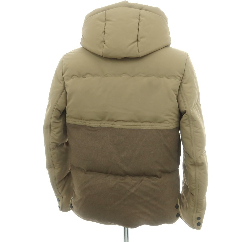 【中古】デュノ DUNO ウールレーヨンポリエステル フーデッド ダウンジャケット カーキ【 50 】【 状態ランクA 】【 メンズ 】