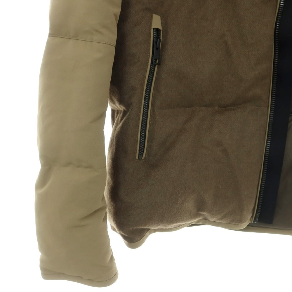 【中古】デュノ DUNO ウールレーヨンポリエステル フーデッド ダウンジャケット カーキ【 50 】【 状態ランクA 】【 メンズ 】