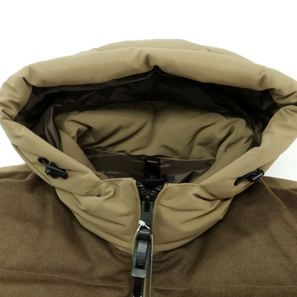 【中古】デュノ DUNO ウールレーヨンポリエステル フーデッド ダウンジャケット カーキ【 50 】【 状態ランクA 】【 メンズ 】