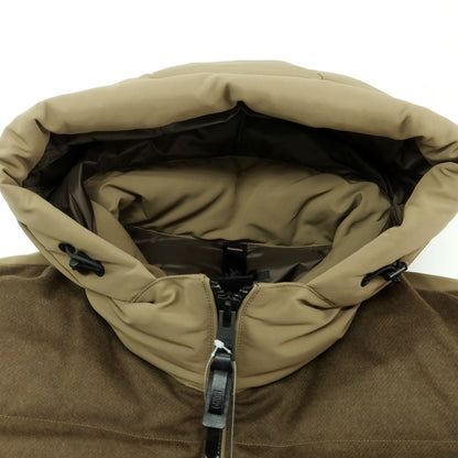 【中古】デュノ DUNO ウールレーヨンポリエステル フーデッド ダウンジャケット カーキ【 50 】【 状態ランクA 】【 メンズ 】