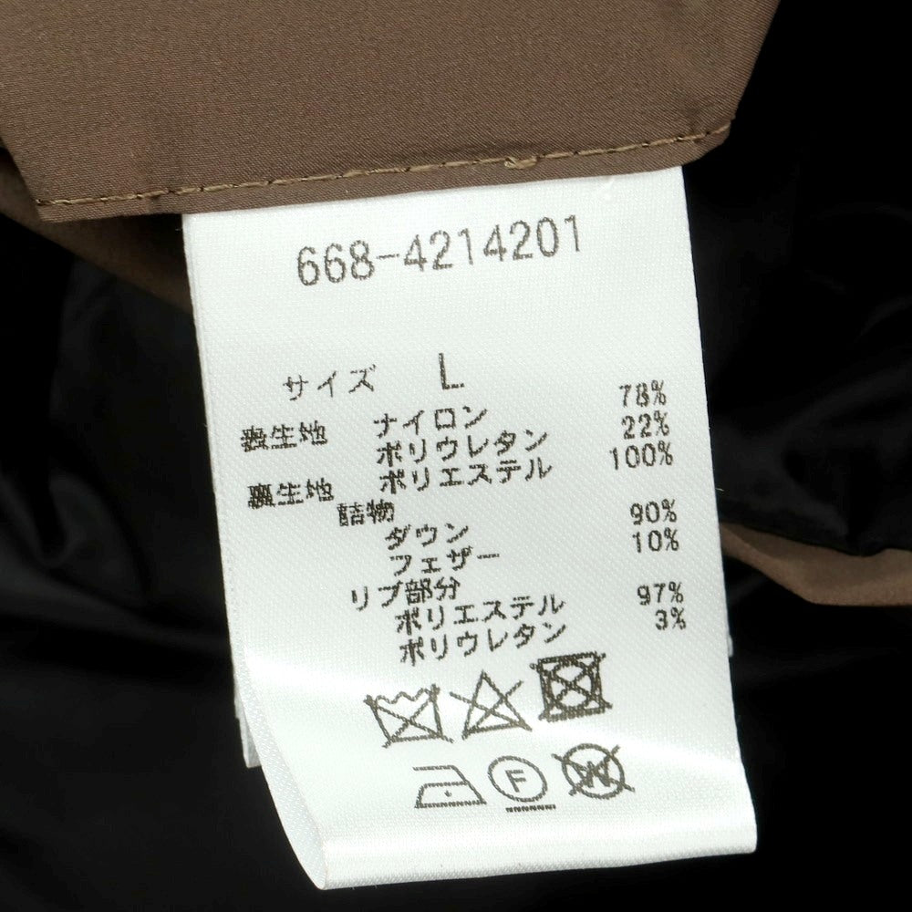 【中古】【未使用】ナノユニバース nano universe ナイロンポリウレタン 西川ダウン スポーティー フーデッド ダウンジャケット モカ【 L 】【 状態ランクS 】【 メンズ 】