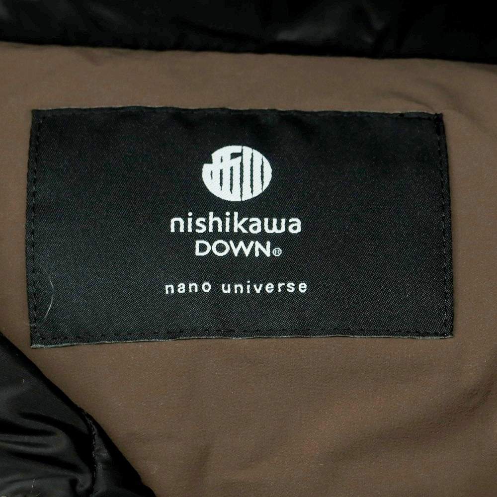 【中古】【未使用】ナノユニバース nano universe ナイロンポリウレタン 西川ダウン スポーティー フーデッド ダウンジャケット モカ【 L 】【 状態ランクS 】【 メンズ 】