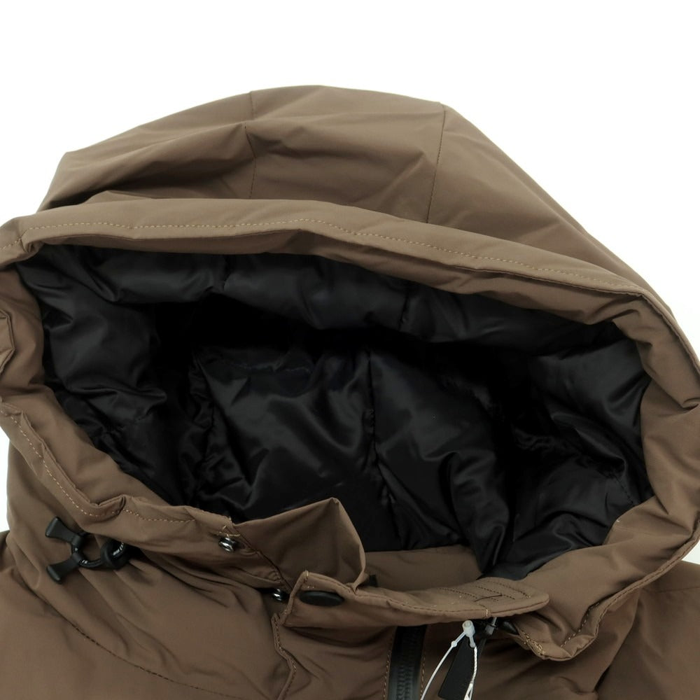 【中古】【未使用】ナノユニバース nano universe ナイロンポリウレタン 西川ダウン スポーティー フーデッド ダウンジャケット モカ【 L 】【 状態ランクS 】【 メンズ 】