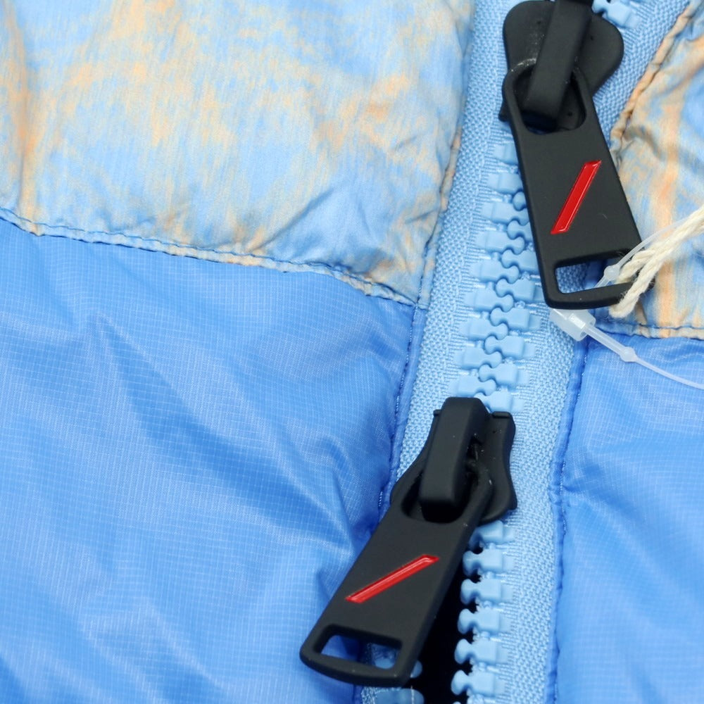 【中古】アフターラベル afterlabel ナイロン フーデッド ダウンジャケット ライトブルーxオレンジ【 L 】【 状態ランクA 】【 メンズ 】