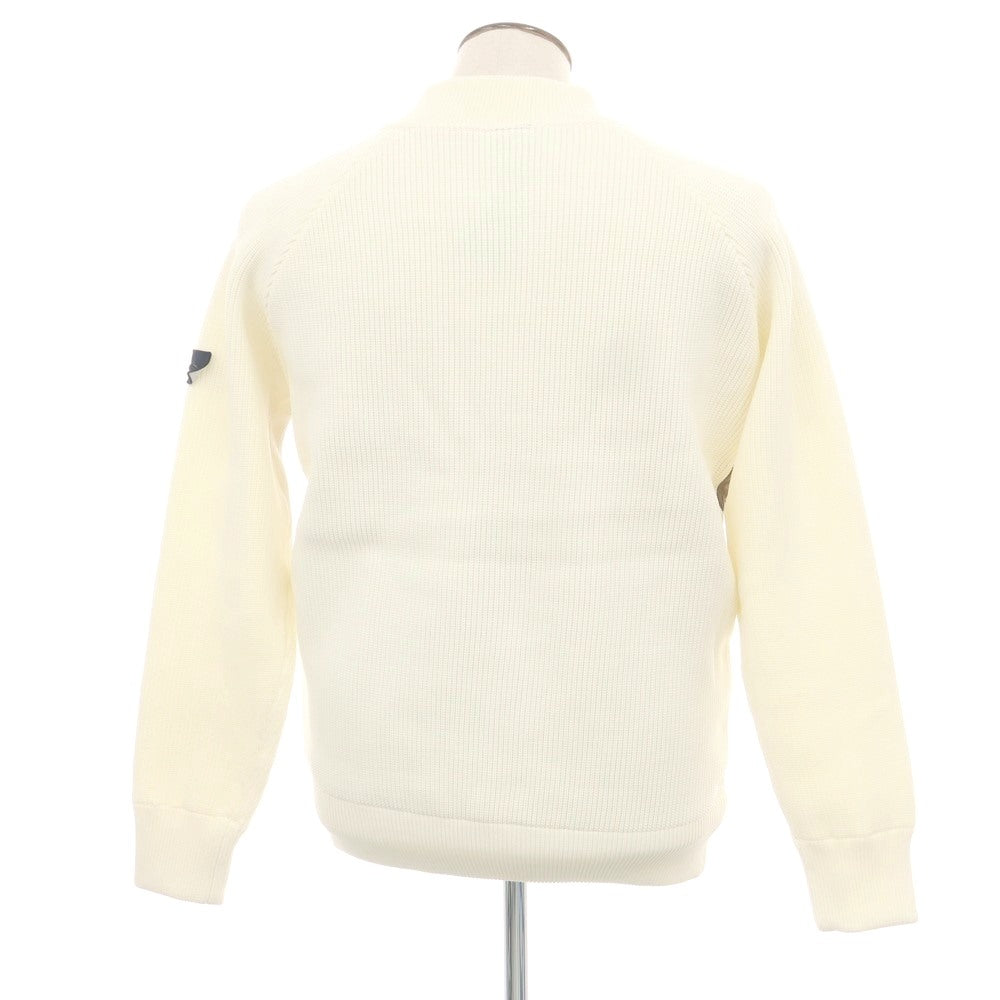 【中古】ジーステージ g-stage ニット ジップ ダウンジャケット ホワイトxグレージュ【 50 】【 状態ランクA 】【 メンズ 】