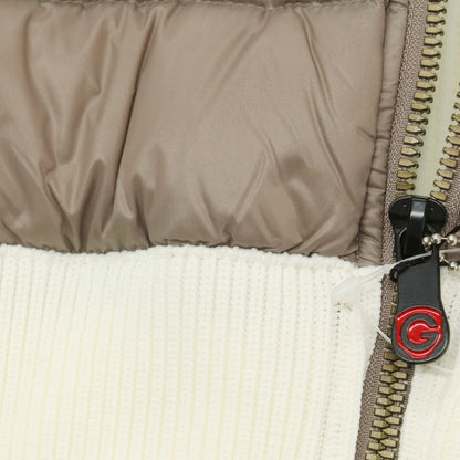 【中古】ジーステージ g-stage ニット ジップ ダウンジャケット ホワイトxグレージュ【 50 】【 状態ランクA 】【 メンズ 】