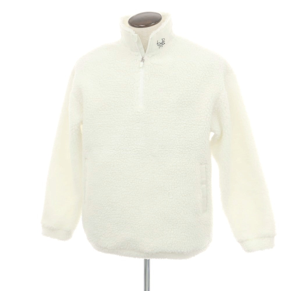 【中古】【未使用】ナノユニバース nano universe ポリエステル ハーフジップ スタンドカラー フリースジャケット ホワイト【サイズL】【 状態ランクS 】【 メンズ 】[CPD]
