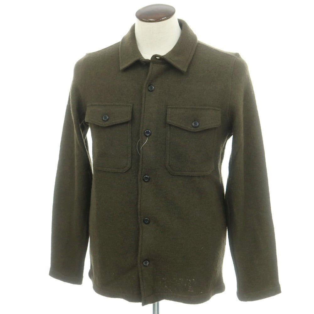 【中古】【未使用】バナナリパブリック Banana Republic レーヨンウール ブークレ カジュアルシャツ ダークオリーブ【 L 】【 状態ランクS 】【 メンズ 】