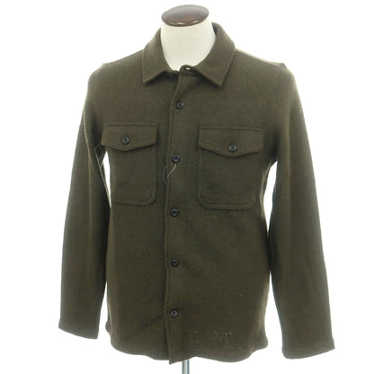 【中古】【未使用】バナナリパブリック Banana Republic レーヨンウール ブークレ カジュアルシャツ ダークオリーブ【 L 】【 状態ランクS 】【 メンズ 】