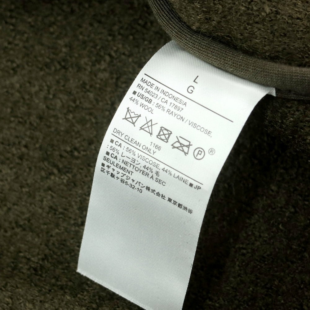 【中古】【未使用】バナナリパブリック Banana Republic レーヨンウール ブークレ カジュアルシャツ ダークオリーブ【 L 】【 状態ランクS 】【 メンズ 】