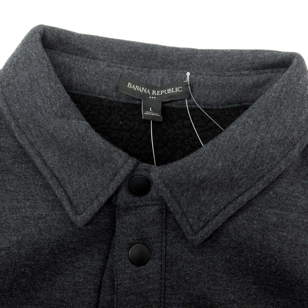 【中古】【未使用】バナナリパブリック Banana Republic コットンポリエステル カジュアルシャツ ダークグレー【 L 】【 状態ランクS 】【 メンズ 】