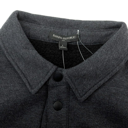 【中古】【未使用】バナナリパブリック Banana Republic コットンポリエステル カジュアルシャツ ダークグレー【 L 】【 状態ランクS 】【 メンズ 】