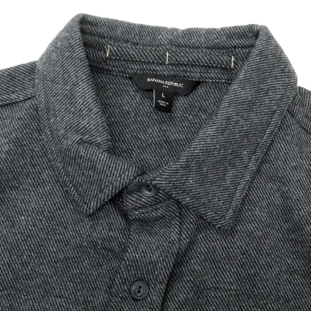 【中古】【未使用】バナナリパブリック Banana Republic ストレッチ ポリエステルコットンレーヨン カジュアルシャツ グレー【 L 】【 状態ランクS 】【 メンズ 】