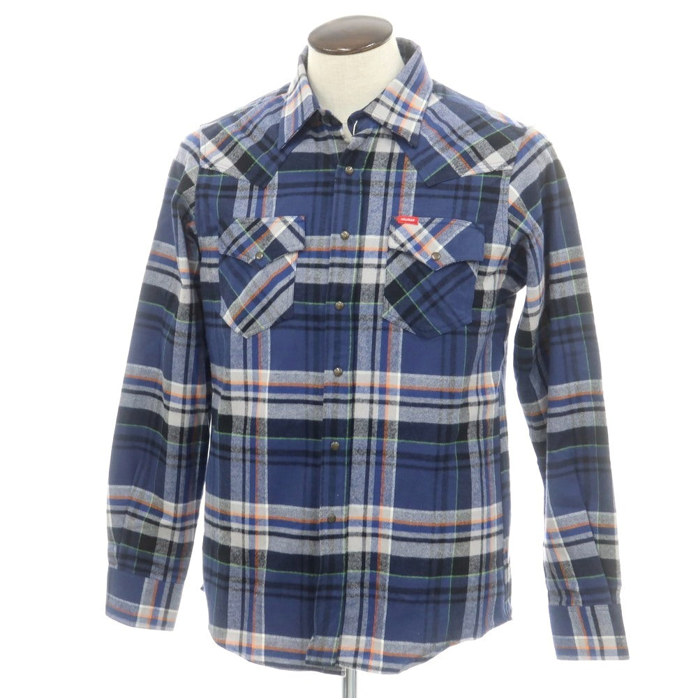 【中古】ホルバーマウンテニアリング Holubar Mountaineering コットン チェック ウエスタンシャツ ネイビーxライトグレー【 L 】【 状態ランクA 】【 メンズ 】