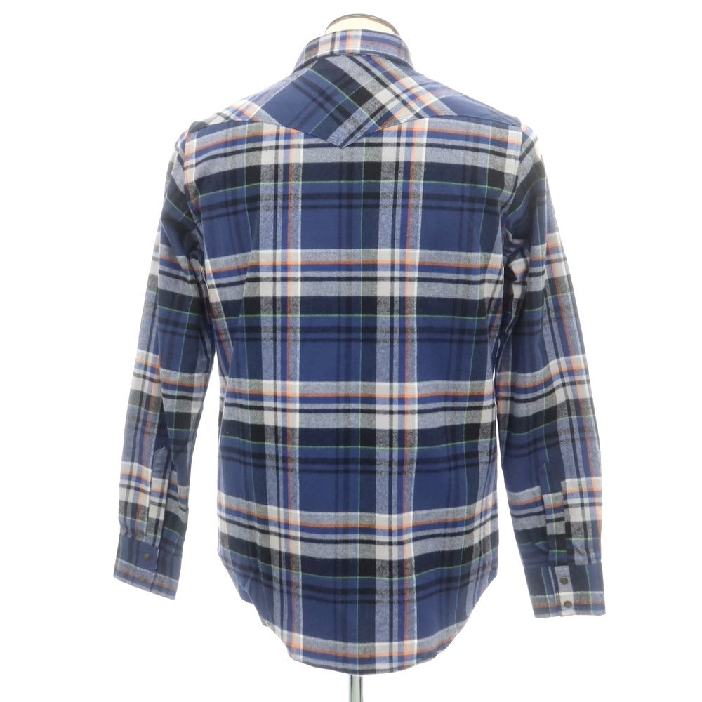 【中古】ホルバーマウンテニアリング Holubar Mountaineering コットン チェック ウエスタンシャツ ネイビーxライトグレー【 L 】【 状態ランクA 】【 メンズ 】