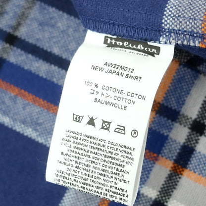 【中古】ホルバーマウンテニアリング Holubar Mountaineering コットン チェック ウエスタンシャツ ネイビーxライトグレー【 L 】【 状態ランクA 】【 メンズ 】