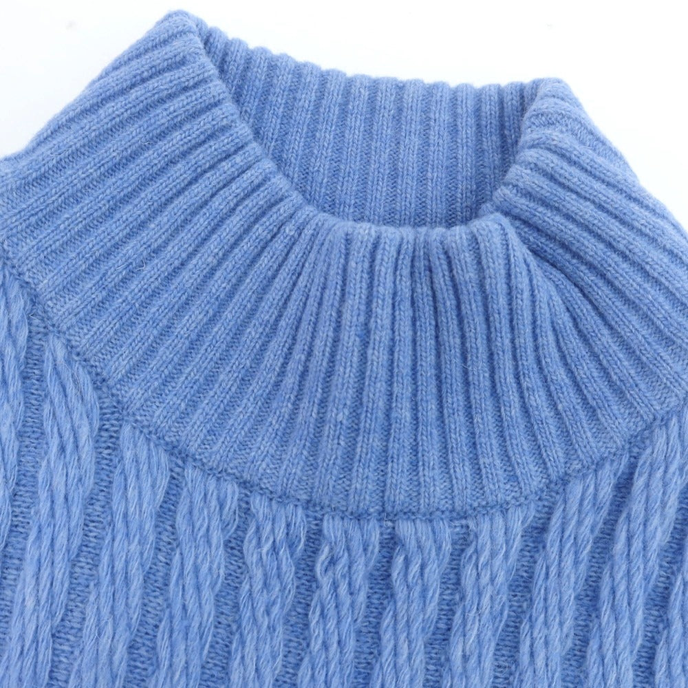 【中古】ジーステージ g-stage ウールナイロン ハイネック プルオーバーニット ライトブルー【 50 】【 状態ランクA 】【 メンズ 】