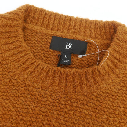 【中古】バナナリパブリック Banana Republic コットンウールアルパカ クルーネックニット ライトブラウン【 L 】【 状態ランクA 】【 メンズ 】
