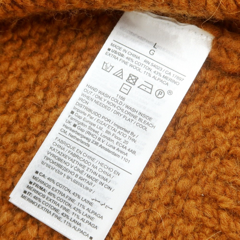 【中古】バナナリパブリック Banana Republic コットンウールアルパカ クルーネックニット ライトブラウン【サイズL】【 状態ランクA 】【 メンズ 】[CPD]